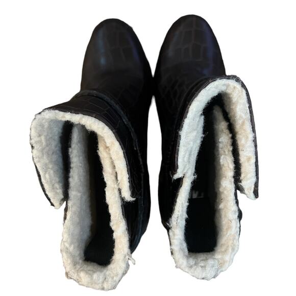 NWOT Women's Paige Nadine Faux Shearling Croc Booties – Sz 9 - Picture 4 of 6
